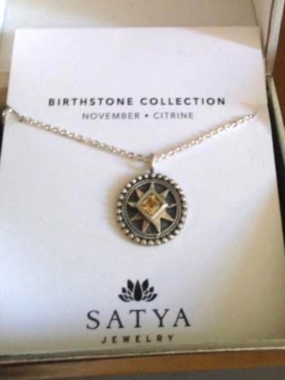 Satya Jewelry Sundance, sterling silver and Citrine Birthstone necklace New! - Picture 2 of 4